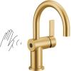 imageMoen 6221 CIA Collection Single Handle Bathroom Sink Faucet ChromeBrushed Gold