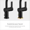 imageMoen 6221 CIA Collection Single Handle Bathroom Sink Faucet ChromeMatte Black