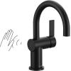 imageMoen 6221 CIA Collection Single Handle Bathroom Sink Faucet ChromeMatte Black