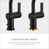imageMoen 6221 CIA Collection Single Handle Bathroom Sink Faucet ChromeMatte Black