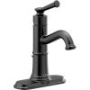 imageMoen 6402BL Belfield OneHandle Bathroom Sink Faucet with Drain Assembly and Optional Deckplate Matte Black