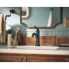 imageMoen 6402BL Belfield OneHandle Bathroom Sink Faucet with Drain Assembly and Optional Deckplate Matte Black