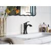 imageMoen 6903BL Voss One Handle Single Hole Bathroom Sink Faucet with Optional Deckplate Matte Black