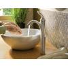 imageMoen Eva Chrome OneHandle Single Hole Bathroom Sink Faucet with Optional Deckplate and Available Vessel Sink Extension Kit 6400