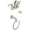 imageMoen Eva OilRubbed Bronze TwoHandle Centerset Lavatory Faucet with Drain Assembly Sink Faucet Bathroom 3Hole for Standard 4inch Countertop Setup 6410ORBBrushed Nickel