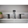 imageMoen Genta LX Matte Black TwoHandle High Arc Widespread Bathroom Sink Faucet for 3Hole Setups with Valve Included TV6708BL