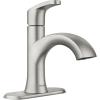 imageMoen Karis Chrome OneHandle Single Hole Bathroom Sink Faucet with Optional Deckplate 84346Brushed Nickel