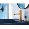 imageMoen Revyl Matte Black OneHandle Single Hole Modern Bathroom Sink Faucet with Optional Deckplate and Spring Loaded Drain Assembly 84771BLBronzed Gold