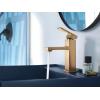 imageMoen Revyl Matte Black OneHandle Single Hole Modern Bathroom Sink Faucet with Optional Deckplate and Spring Loaded Drain Assembly 84771BLBronzed Gold