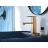 imageMoen Revyl Matte Black OneHandle Single Hole Modern Bathroom Sink Faucet with Optional Deckplate and Spring Loaded Drain Assembly 84771BLBronzed Gold