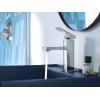 imageMoen Revyl Matte Black OneHandle Single Hole Modern Bathroom Sink Faucet with Optional Deckplate and Spring Loaded Drain Assembly 84771BLChrome