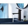 imageMoen Revyl Matte Black OneHandle Single Hole Modern Bathroom Sink Faucet with Optional Deckplate and Spring Loaded Drain Assembly 84771BLMatte Black