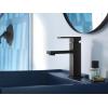 imageMoen Revyl Matte Black OneHandle Single Hole Modern Bathroom Sink Faucet with Optional Deckplate and Spring Loaded Drain Assembly 84771BLMatte Black