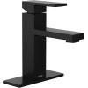imageMoen Revyl Matte Black OneHandle Single Hole Modern Bathroom Sink Faucet with Optional Deckplate and Spring Loaded Drain Assembly 84771BLMatte Black
