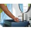 imageMoen Revyl Matte Black OneHandle Single Hole Modern Bathroom Sink Faucet with Optional Deckplate and Spring Loaded Drain Assembly 84771BLSpot Resist Nickel