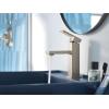 imageMoen Revyl Matte Black OneHandle Single Hole Modern Bathroom Sink Faucet with Optional Deckplate and Spring Loaded Drain Assembly 84771BLSpot Resist Nickel