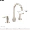 imageMoen Ronan Matte Black TwoHandle 4 in Centerset Modern Bathroom Faucet with PushDown Drain 84022BLBrushed Nickel