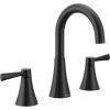 imageMoen Ronan Matte Black TwoHandle 4 in Centerset Modern Bathroom Faucet with PushDown Drain 84022BLMatte Black