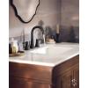 imageMoen Ronan Matte Black TwoHandle 4 in Centerset Modern Bathroom Faucet with PushDown Drain 84022BLMatte Black