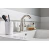 imageMoen Sarona Mediterranean Bronze OneHandle Single Hole Rustic Farmhouse Bathroom Faucet with Optional Deckplate Traditional Bathroom Sink Faucet and Drain Assembly 84144BRBSpot Resist Brushed Nickel