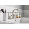 imageMoen Sarona Mediterranean Bronze OneHandle Single Hole Rustic Farmhouse Bathroom Faucet with Optional Deckplate Traditional Bathroom Sink Faucet and Drain Assembly 84144BRBSpot Resist Brushed Nickel