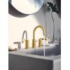 imageMoen T6222BL CIA Collection 8 in Widespread 2Handle HighArc Bathroom Faucet Trim Kit Valve Required Matte BlackBrushed Gold