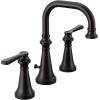 imageMoen TS44103 Colinet Traditional TwoHandle Widespread HighArc Bathroom Faucet with Cross Handles Valve Required ChromeMatte Black