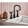 imageMoen TS44103 Colinet Traditional TwoHandle Widespread HighArc Bathroom Faucet with Cross Handles Valve Required ChromeMatte Black