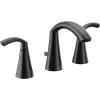 imageMoen TV6173BL Glyde TwoHandle High Arc Widespread Bathroom Sink Faucet for 3Hole Setups with Valve Included Matte BlackMatte Black