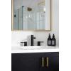 imageMoen Two Handle Widespread Contemporary Modern Matte Black Bathroom Sink Faucet with Drain Kit Perfect for Countertop and Wide Spread Bath Setup T6193BLBrushed Gold