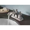 imageMoen WS84922 Conway TwoHandle Centerset Bathroom Faucet with Drain Assembly ChromeSpot Resist Brushed Nickel