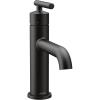imageMoen 6145BL Gibson One Handle Single Hole Modern Bathroom Sink Faucet with Optional Deckplate Matte BlackMatte Black