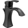imageMoen 6903BL Voss One Handle Single Hole Bathroom Sink Faucet with Optional Deckplate Matte Black