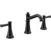 imageMoen Belfield Matte Black TwoHandle Widespread Bathroom Faucet Trim Kit Valve Required T6405BL