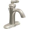 imageMoen Brantford OilRubbed Bronze OneHandle Traditional LowArc Bathroom Faucet with Optional Deckplate and Available Vessel Sink Extension Kit 6600ORBBrushed Nickel