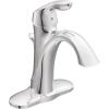 imageMoen Eva Chrome OneHandle Single Hole Bathroom Sink Faucet with Optional Deckplate and Available Vessel Sink Extension Kit 6400