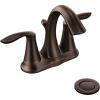 imageMoen Eva OilRubbed Bronze TwoHandle Centerset Lavatory Faucet with Drain Assembly Sink Faucet Bathroom 3Hole for Standard 4inch Countertop Setup 6410ORBOil Rubbed Bronze