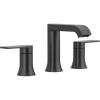 imageMoen Genta LX Matte Black TwoHandle High Arc Widespread Bathroom Sink Faucet for 3Hole Setups with Valve Included TV6708BL