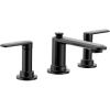 imageMoen Greenfield Matte Black TwoHandle Widespread Bathroom Sink Faucet TV6507BL