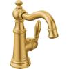 imageMoen Polished Nickel Weymouth OneHandle Single Hole Traditional Bathroom Sink Faucet with Drain Assembly S42107NLBrushed Gold
