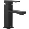 imageMoen Revyl Matte Black OneHandle Single Hole Modern Bathroom Sink Faucet with Optional Deckplate and Spring Loaded Drain Assembly 84771BLMatte Black