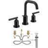 imageMoen T6142BL Gibson Two Handle 8Inch Widespread High Arc Modern Bathroom Sink Faucet Valve Required Trim Only Matte BlackMatte Black