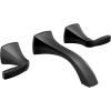 imageMoen T6906BL Voss Matte Black TwoHandle Wall Mount Bathroom Faucet Trim Kit Valve Required