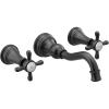 imageMoen TS42112BL Weymouth Cross Handle Wall Mount Bathroom Faucet Trim Valve Required Matte Black