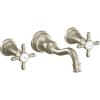 imageMoen TS42112ORB Weymouth Cross Handle Wall Mount Bathroom Faucet Trim Valve Required Oil Rubbed BronzeBrushed Nickel