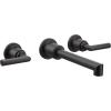 imageMoen TS43003 Arris TwoHandle Wall Mount Bathroom Faucet Trim Valve Required ChromeMatte Black
