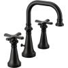 imageMoen TS44103 Colinet Traditional TwoHandle Widespread HighArc Bathroom Faucet with Cross Handles Valve Required ChromeMatte Black