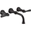 imageMoen TS44104BL Colinet Traditional Lever Handle Wall Mount Bathroom Faucet Trim Valve Required Matte Black