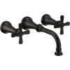 imageMoen TS44105BL Colinet Traditional Cross Handle Wall Mount Bathroom Faucet Trim Valve Required Matte BlackMatte Black