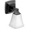 imageMoen Voss Matte Black 1Light DualMount Bath Bathroom Vanity Light Fixture with Frosted Glass YB5161BL